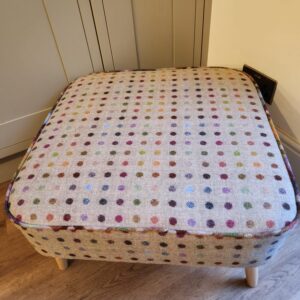Handmade Multispot Wool Footstool: Upholstered Coffee Table